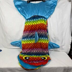 Snuggie Tails Fish Blanket- Kids Wearable‎ Blanket Rainbow colorful